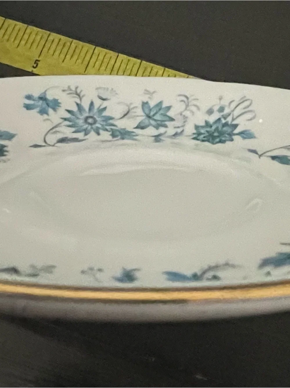 Colclough Braganza Blue Floral bone china Teacup and Saucer with Gold Trim